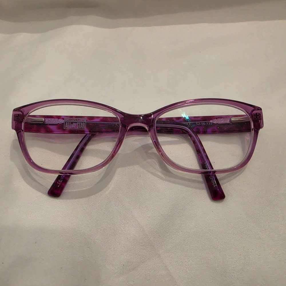 Converse Eyeglass Frames Women 52-16-135 Purple Tortoise Q035 UF Excellent